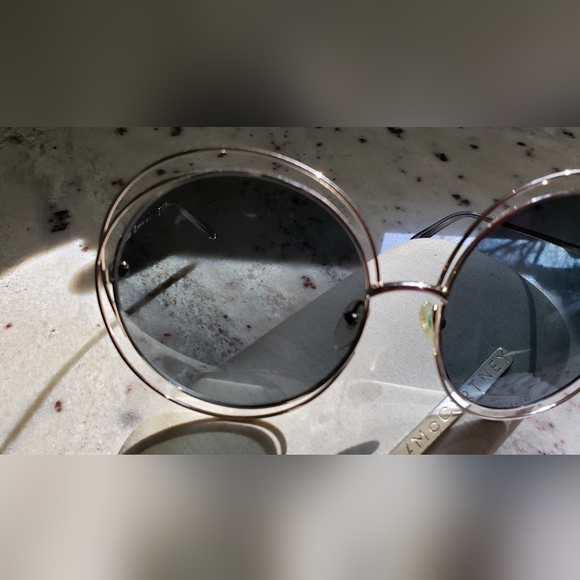 Chloe Women's CE114S CE/114/S 731 Gold/Grey Crystal Fashion Round Sunglasses - Picture 4 of 16
